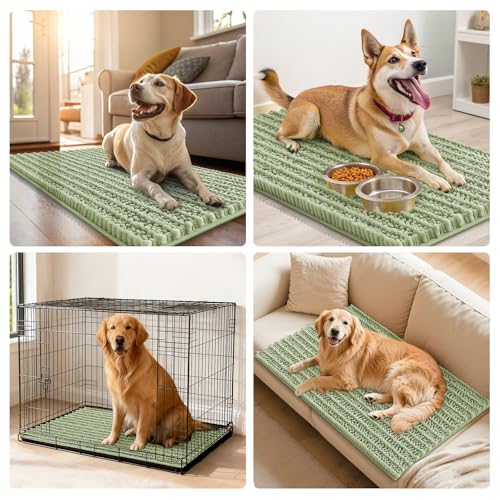 Dog Door Mat for Muddy Paws 40x32 (Layered-Sage Green / 40"X32")