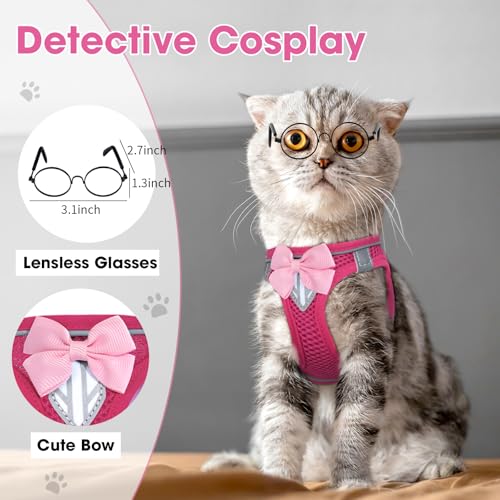 Cat Vest Harness and Leash Set (Pink / S)