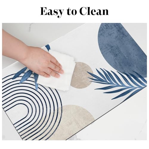 Dog Food Mats for Floors (Boho Blue / M(16"×24"))