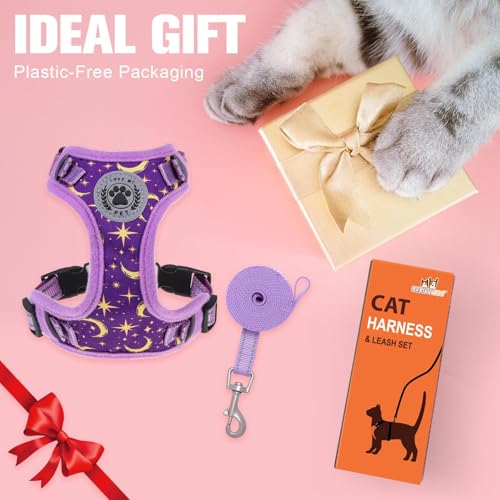 Cat Harness and Leash Set (Star Purple / S (Chest: 11 - 16"))