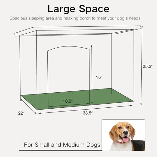 Heated Dog House Outdoor Insulated Dog Kennel for Small Medium Large Dogs