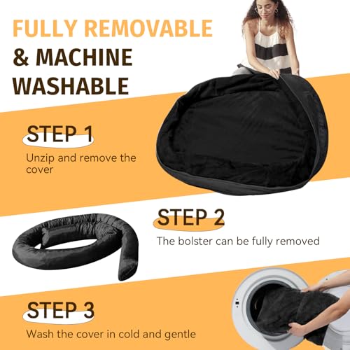 Waterproof Orthopedic Dog Bed for Medium Dogs (Black / 35"L x 25"W x 7"Th)