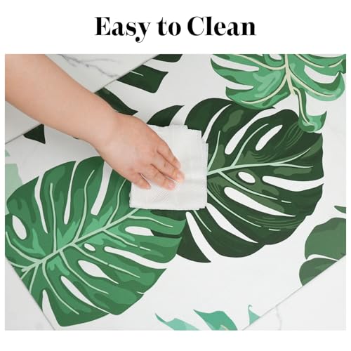 Dog Food Mat for Floors (Leaves / 24"L x 16"W)