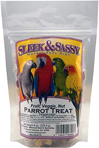 Fruit, Veggie, Nut Parrot Treat Perfect for Large Conures, Amazons, African Greys, Cockatoos, Pionus-Parrots & Macaws (8 oz.) (8 Ounce (Pack of 1))