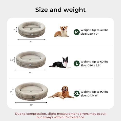 Donut Dog Bed (43.0"L x 43.0"W x 8"Th / Wind Chime)