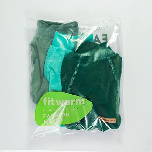 3 Pack Fleece Dog Sweater (XX-Large / Dark Green-Aqua Green-Bean Green)
