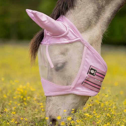 Algard Soft Mesh Horse Fly Mask with Ears (Sweet Pink / Warmblood)