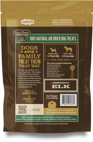 Gaines Family Farmstead Elk Chips for Dogs (4 Ounce (Pack of 1))