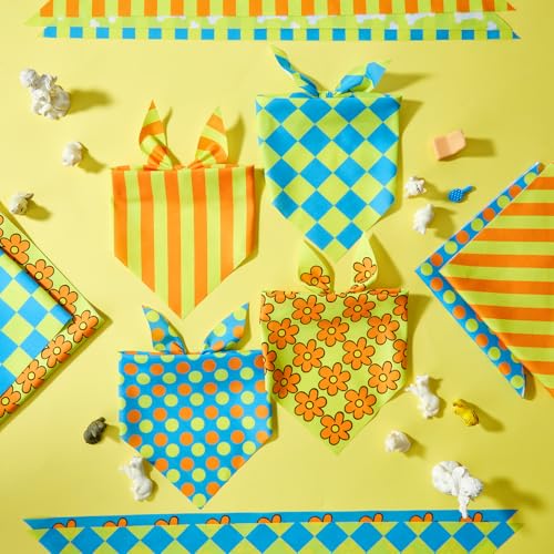 50 Pcs Cartoon Dog Bandana Bulk for Hippie Paw Print Flower Adventure Cute Triangle Soft Dog Bibs Summer Theme Birthday Party Supplies for Small Medium Large Costume 31.5 x 21.7 X21.7 Inch (Cartoon Dog / 31.5 x 21.7 x21.7 Inch)