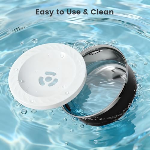 Dog Water Bowl Stainless Steel Dog Bowl (Black / Small (2L))
