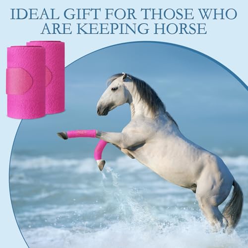 Set of 4 Horse No Bow Bandage 3D Contoured Standing Wrap Bandages Stable Nylon Horse Leg Wraps for Helping Prevent Horse from Tendon Damage and Keep Horses Clean and Safe (Purple)