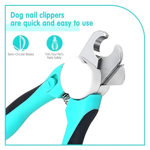 2 in 1 Dog Nail Trimmers with LED Light for Bloodline (Dark Blue)