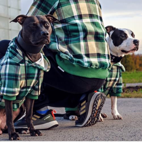 Dog Hoodie Buttery (Green Plaid / XX-Large)