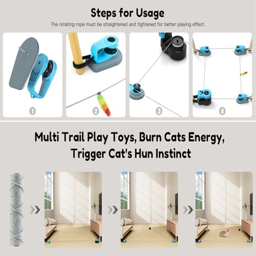 Upgraded Interactive Cat Toy for Indoor Cats Chase (Sky Blue)