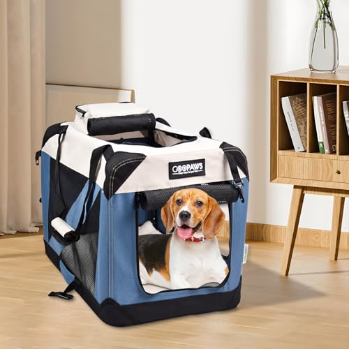 3 Door Soft Dog Crates Kennel (6-Lake Blue)