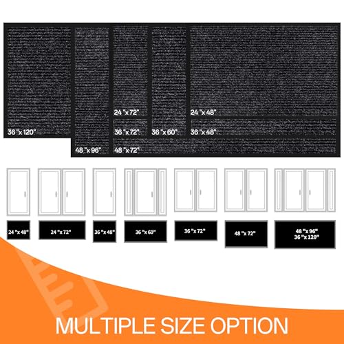 Indoor Outdoor Door Mat (Black Striped / 2' x 4' (Rectangular))