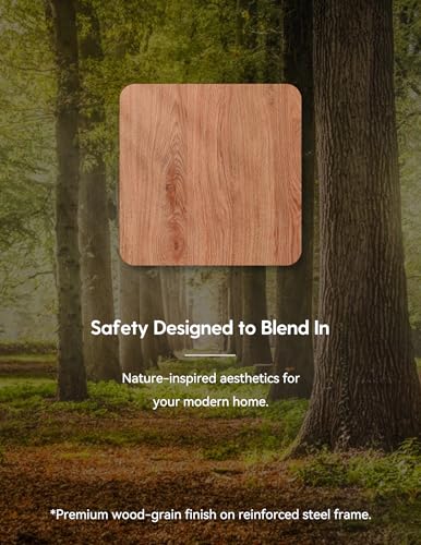 26 40 in Pressure Mounted Baby Gate for Stairs (Brown Wood Pattern / 30"High 26"-40" Wide)