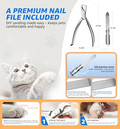 Pet Nail Clippers for Cats & Small Medium Dogs Puppies