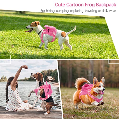 Dog Backpack Harness (Pink Pig / 5.9"L x 4.7"W x 2.2"H)