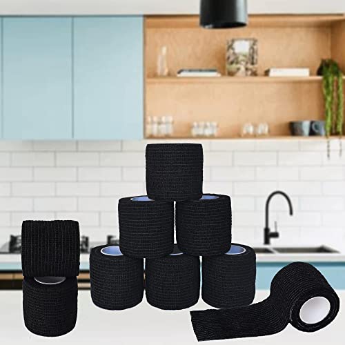 2 Inches Self Adhesive Bandage Wrap Cohesive Wrap (2 Inch / Black)