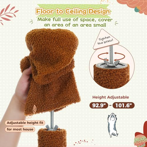 Floor to Ceiling Cat Tree (XXL(93''-101'') / Brown)