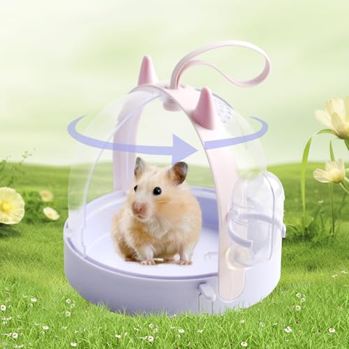 Portable Hamster Cage with Water Bottle (【Purple】)