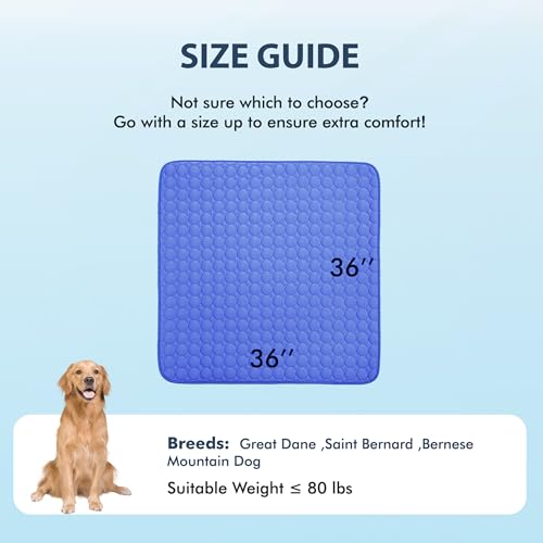 Summer Cooling Mat & Sleeping Pad (36" x 36" / Navy Blue)