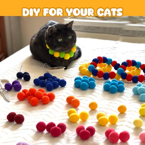 50Pcs Cat Toys Pom Pom Balls with 1 Launcher Set (1 launcher & 50 balls)