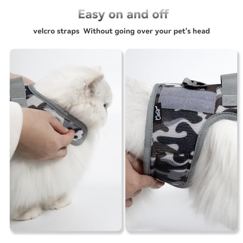 Cat Harness and Leash Set for Walking Escape Proof (Ocean Camo / Xs 2-4 lbs)