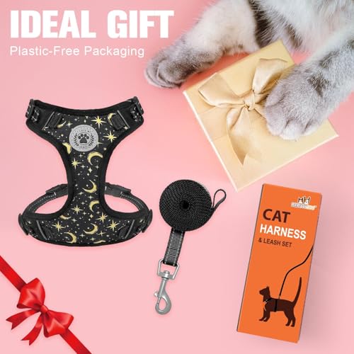 Cat Harness and Leash Set (Black / S (Chest: 11 - 16"))