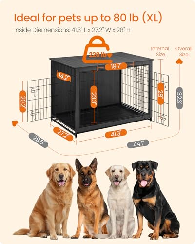 44.1" Dog Crate Furniture (Ink Black / 44.1"L x 29.5"W x 32.3"H)