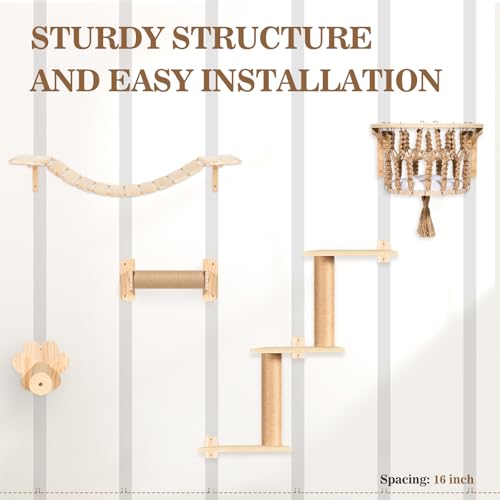 Cat Wall Shelves and Perches (5-Piece Set)