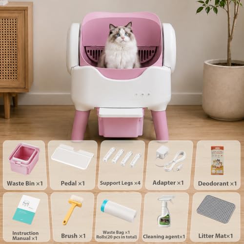 Self Cleaning Litter Box with APP (Pink)