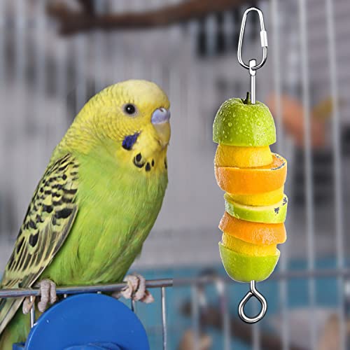 Bird Cage Food Holder Parrot Fruit Vegetable Skewer Bird Cage Feeder