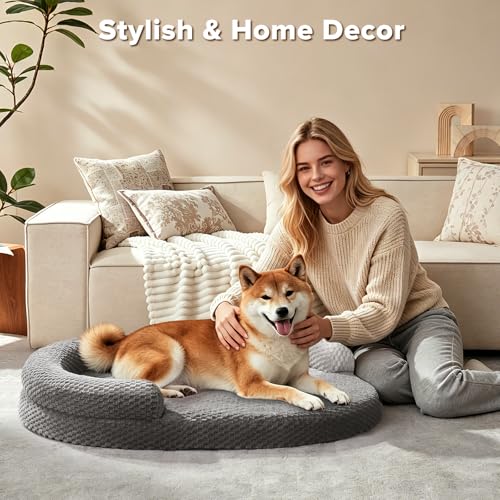 Orthopedic Dog Beds Large Sized Dog (Dark grey / L(36"x 27"x 6"))