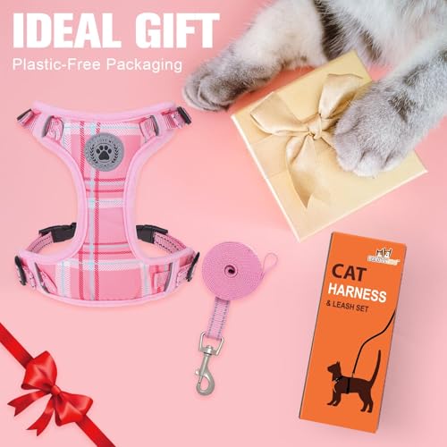Cat Harness and Leash Set (Pink / M (Chest: 12 - 19"))
