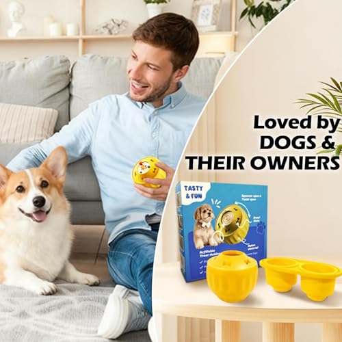 Frozen Treat Dispensing Dog Toy to Keep Them Busy (Yellow)