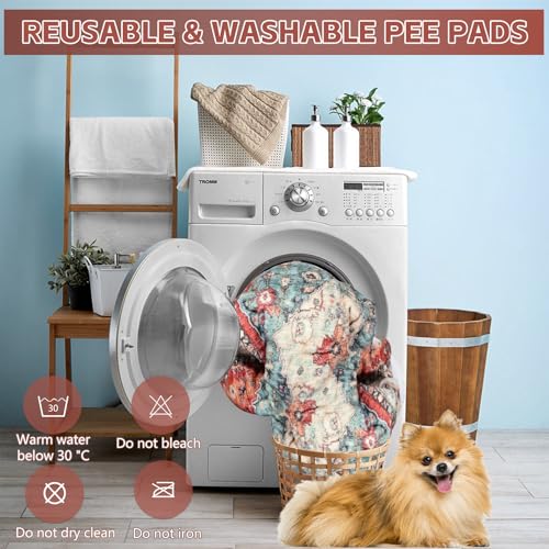 Washable Thickened Pee Pads for Dogs (18" x 24" (4 Pack, Thickened) / Red-2)
