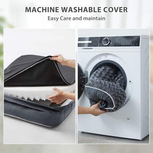 Orthopedic Washable Dog Bed (Dark Grey / 42.0"l x 30.0"w x 7.5"th)