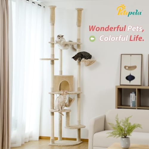 Floor to Ceiling Cat Tree (93''-102'' / Large Beige)