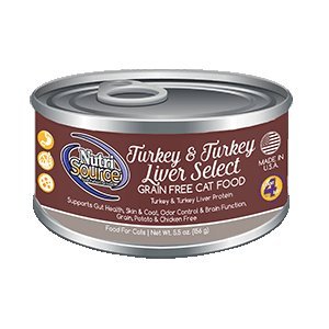 NutriSource Grain Free Turkey & Turkey Liver Select Canned Cat Food 12