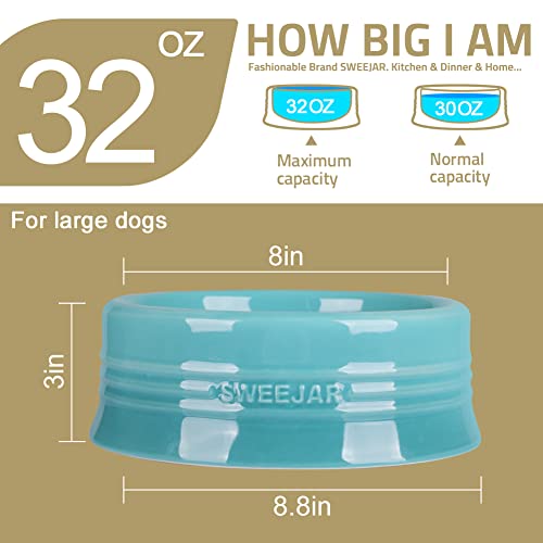 Sweejar Ceramic Dog Bowl (Large (32oz) / Gradient Pink)