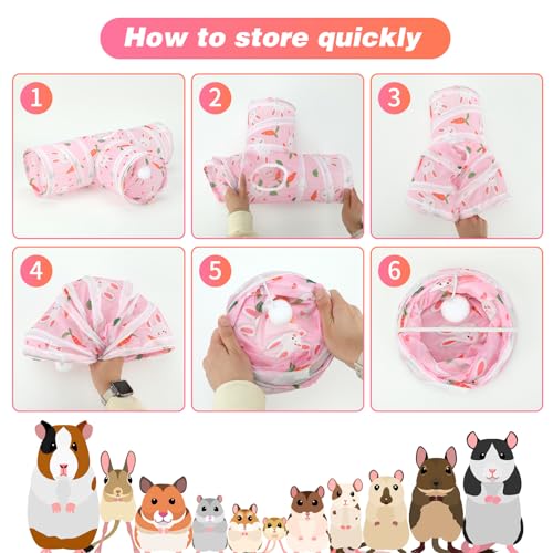 Guinea Pig Tunnel Hideout 3 (Pink)