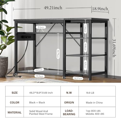 55 75 Gallon Fish Tank Stand With Power Outlets for Aquarium Stand