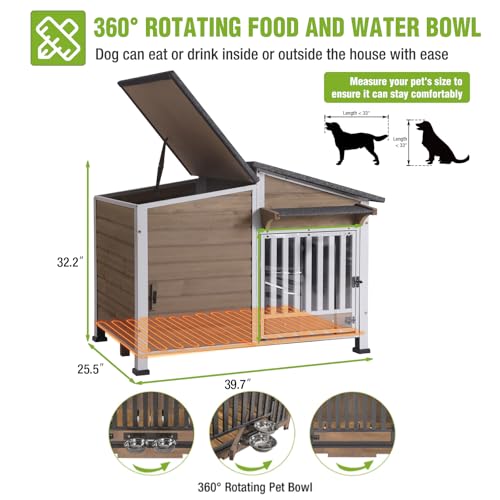 Heated Dog House Outdoor Dog Kennel with Safe Heated Pad