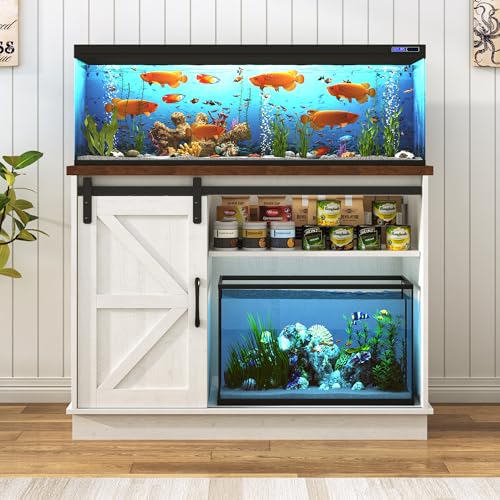 Farmhouse 30 40 Gallon Fish Tank Stand w (Rustic White / 30-40 Gallon)