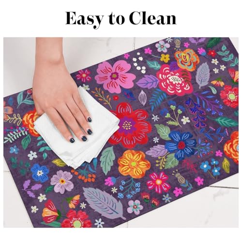 Dog Food Mats for Floors (Purple / 32"L x 24"W)