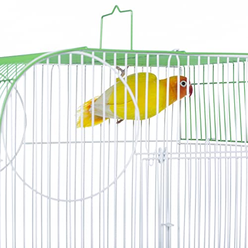 South Beach Flat Top Bird Cage (Lime Green / 10.6"L x 0.5"W x 18.0"H)