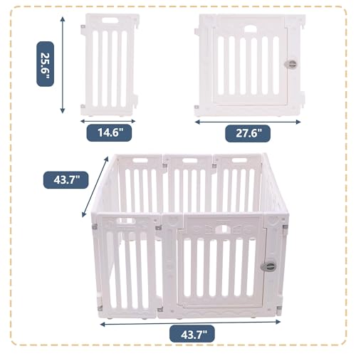 Dog Playpen with Door (White Standard)