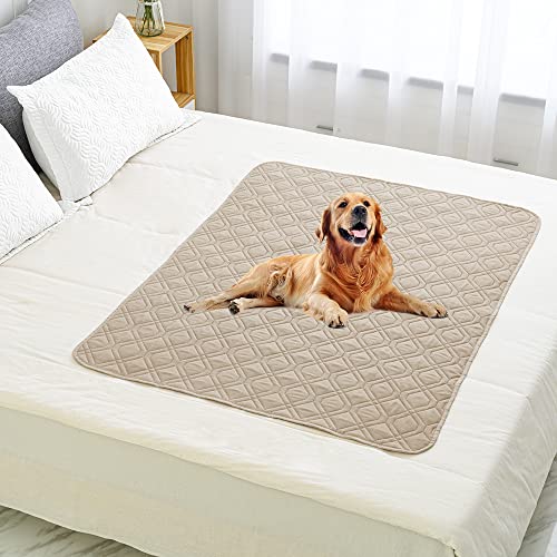 Waterproof Dog Bed Cover Pet Blanket for Furniture Bed Couch Sofa Reversible (40x50 Inch (Pack of 1) / Cream+beige)